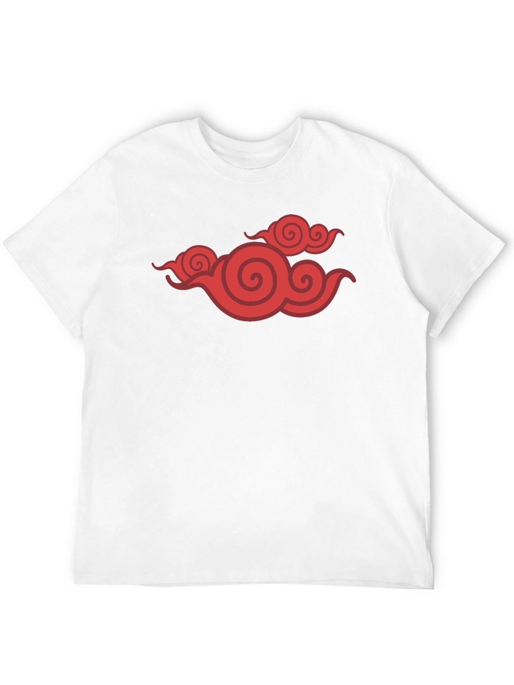 Black T-Shirt with Red Cloud Design