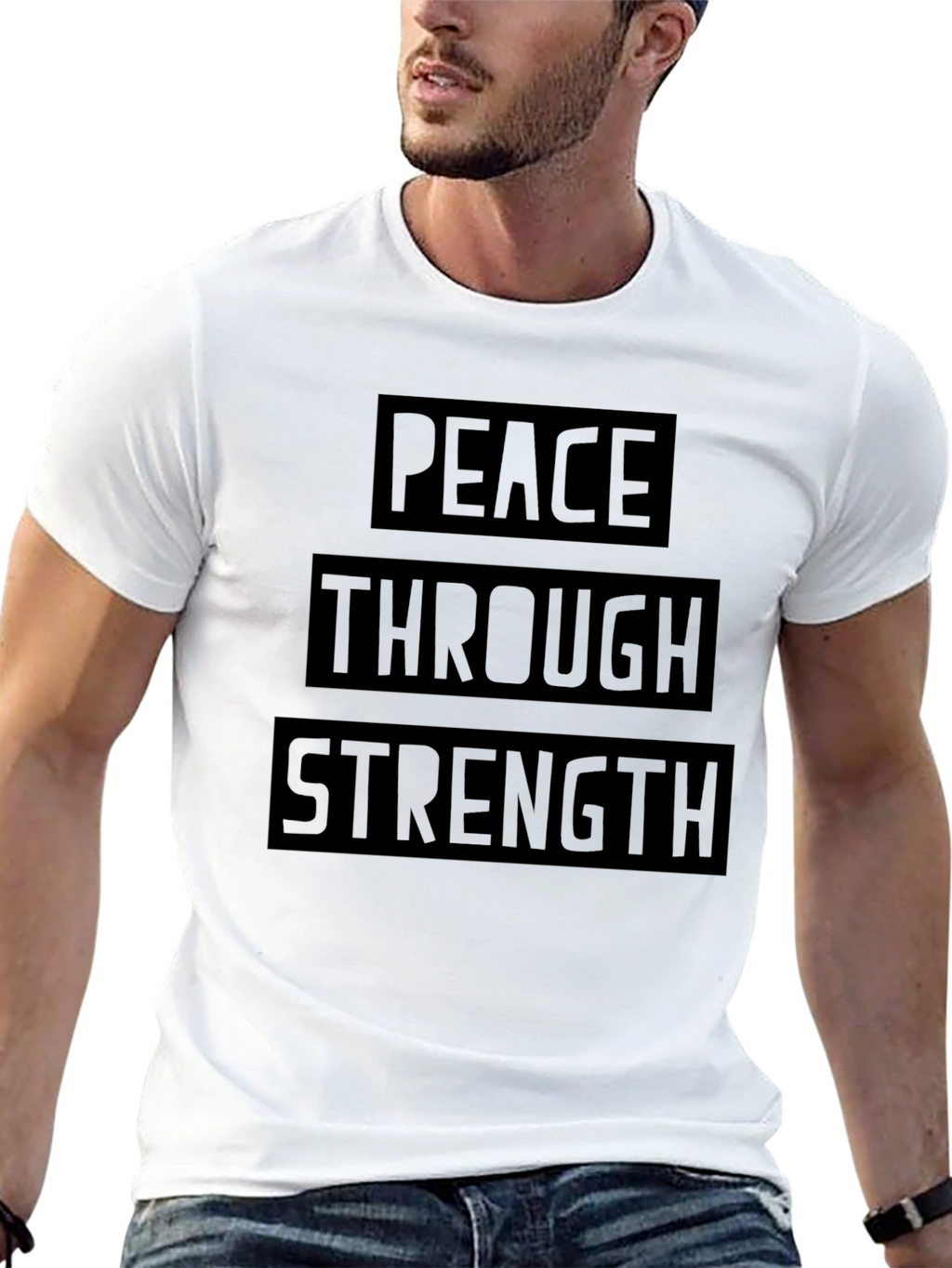 Peace Through Strength Graphic T-Shirt