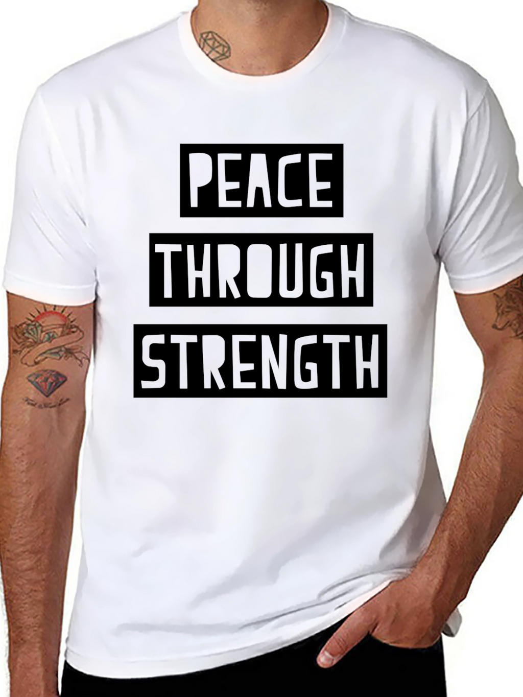 Peace Through Strength Graphic T-Shirt