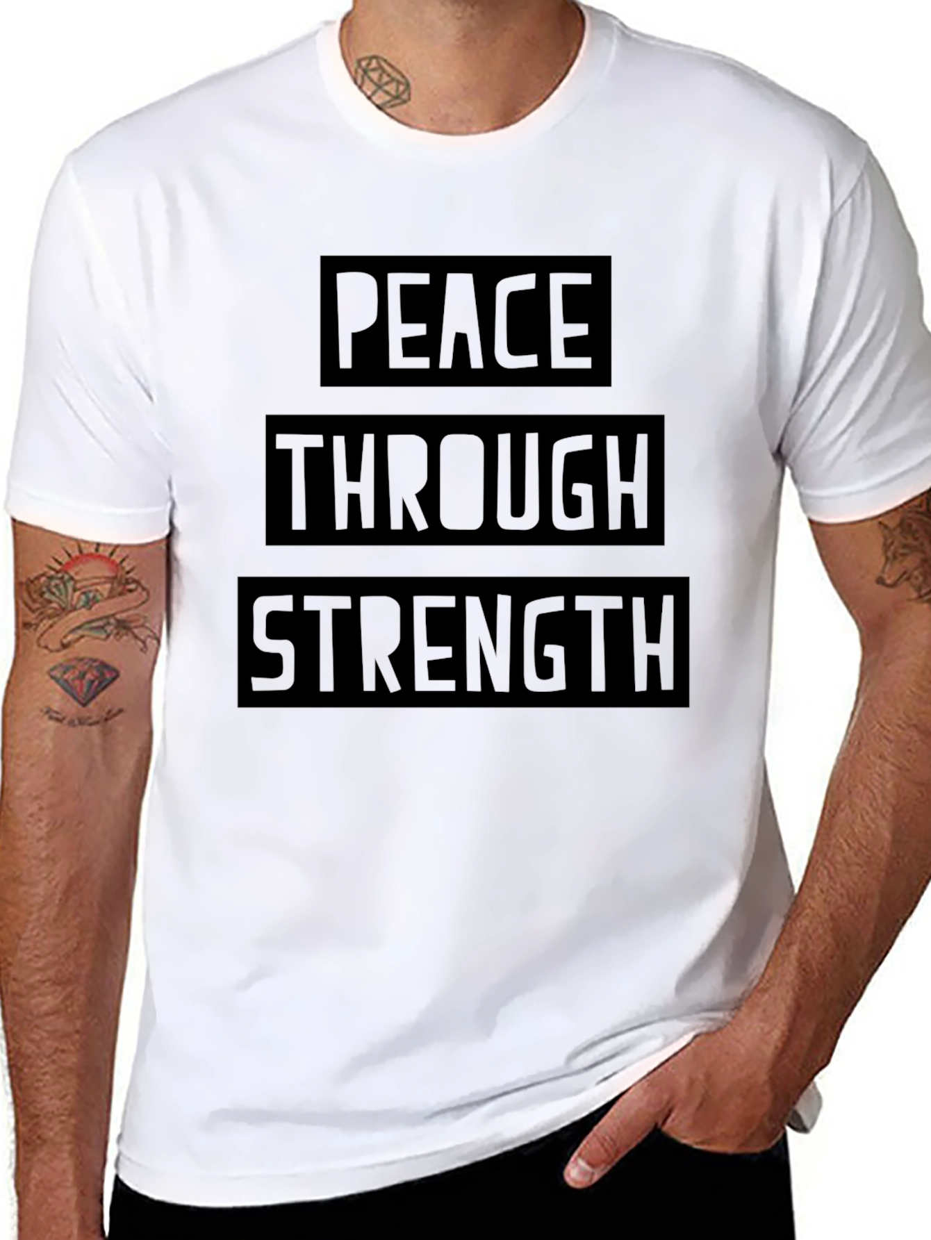 Peace Through Strength Graphic T-Shirt