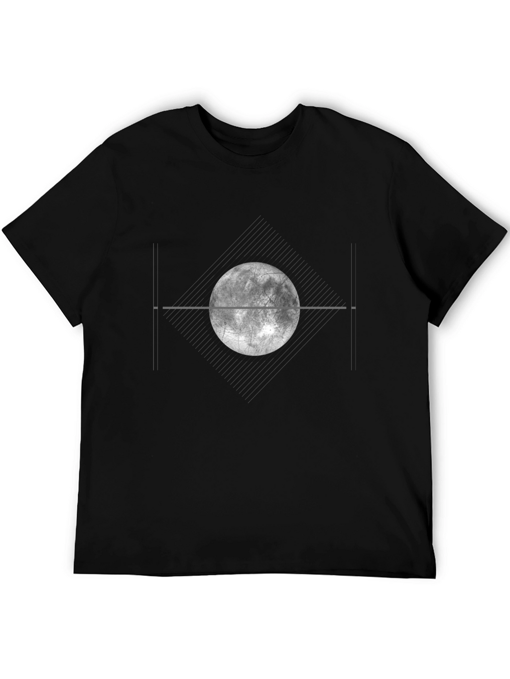 Lunar Eclipse Graphic Tee - Modern Black T-Shirt