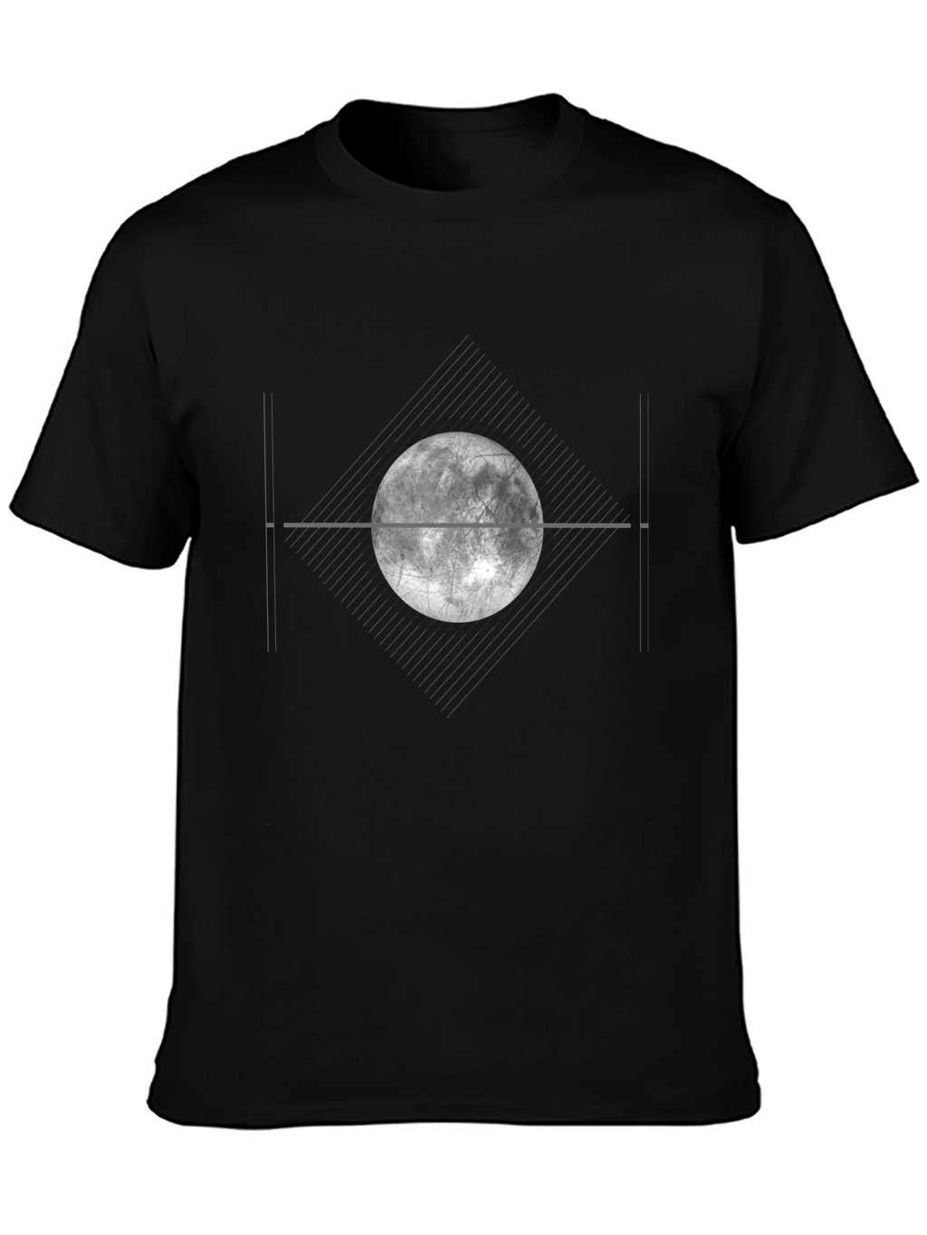 Lunar Eclipse Graphic Tee - Modern Black T-Shirt