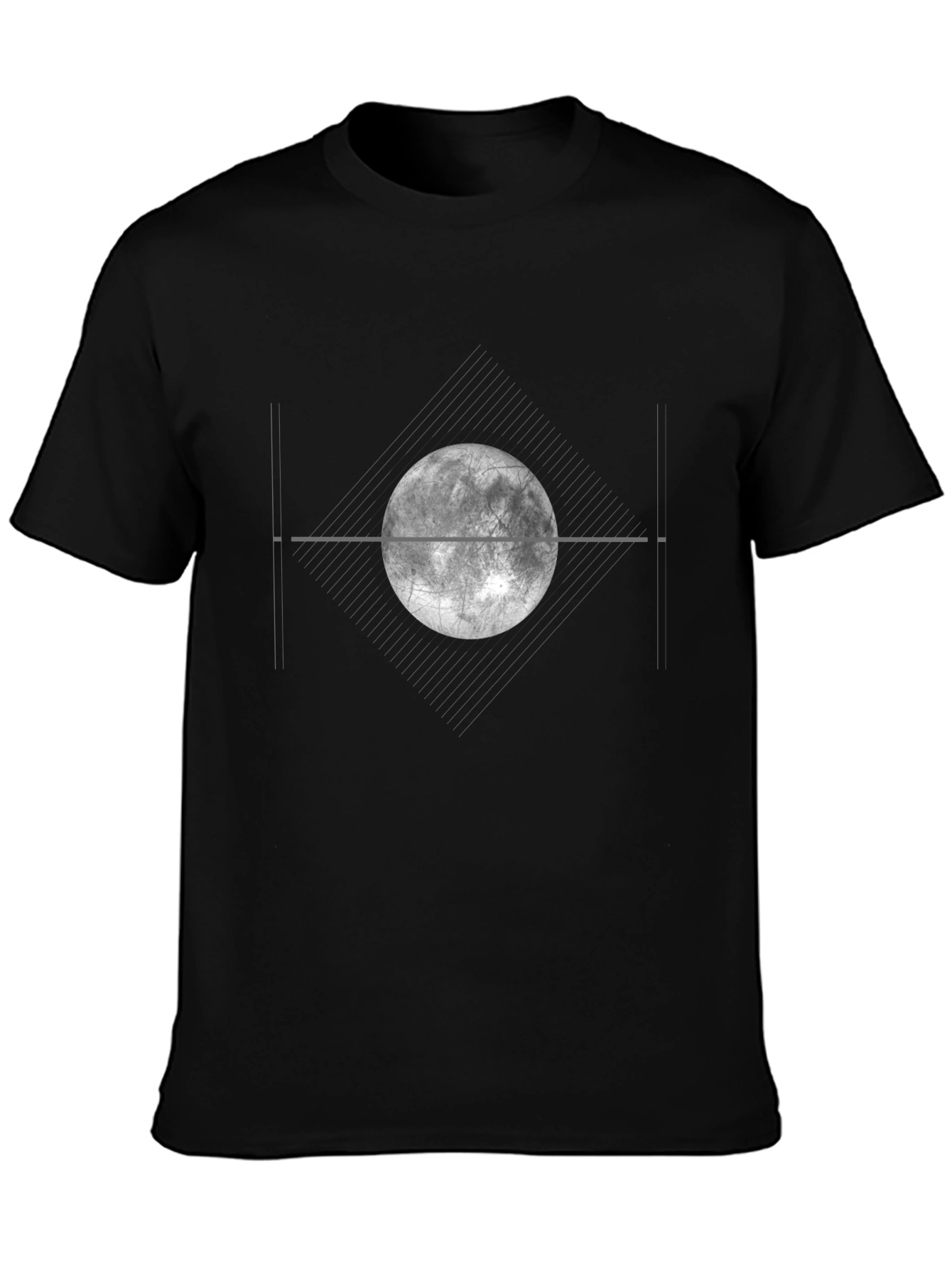 Lunar Eclipse Graphic Tee - Modern Black T-Shirt
