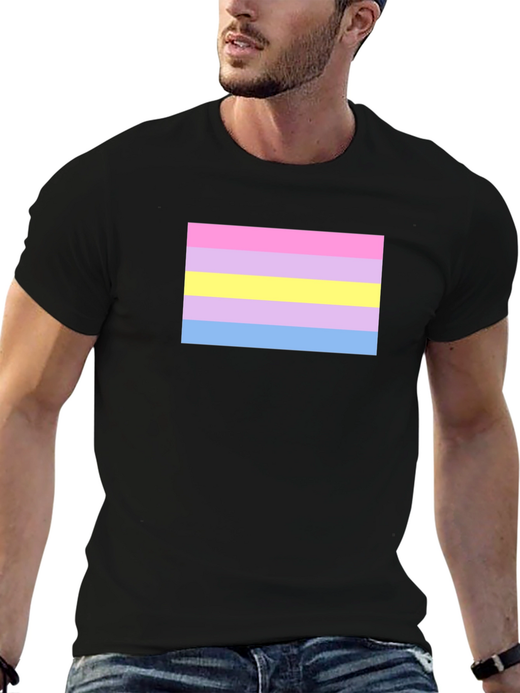 Intersex Pride Flag T-Shirt - Black Cotton Blend Tee