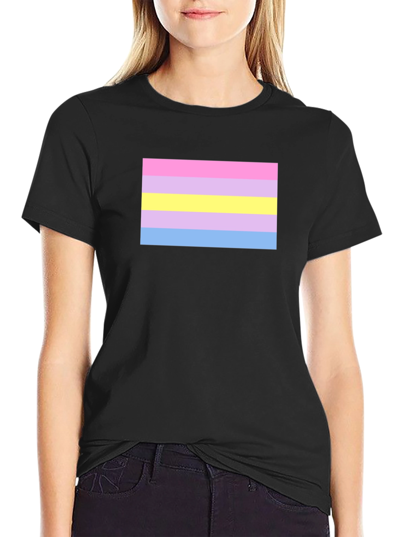 Intersex Pride Flag T-Shirt - Black Cotton Blend Tee