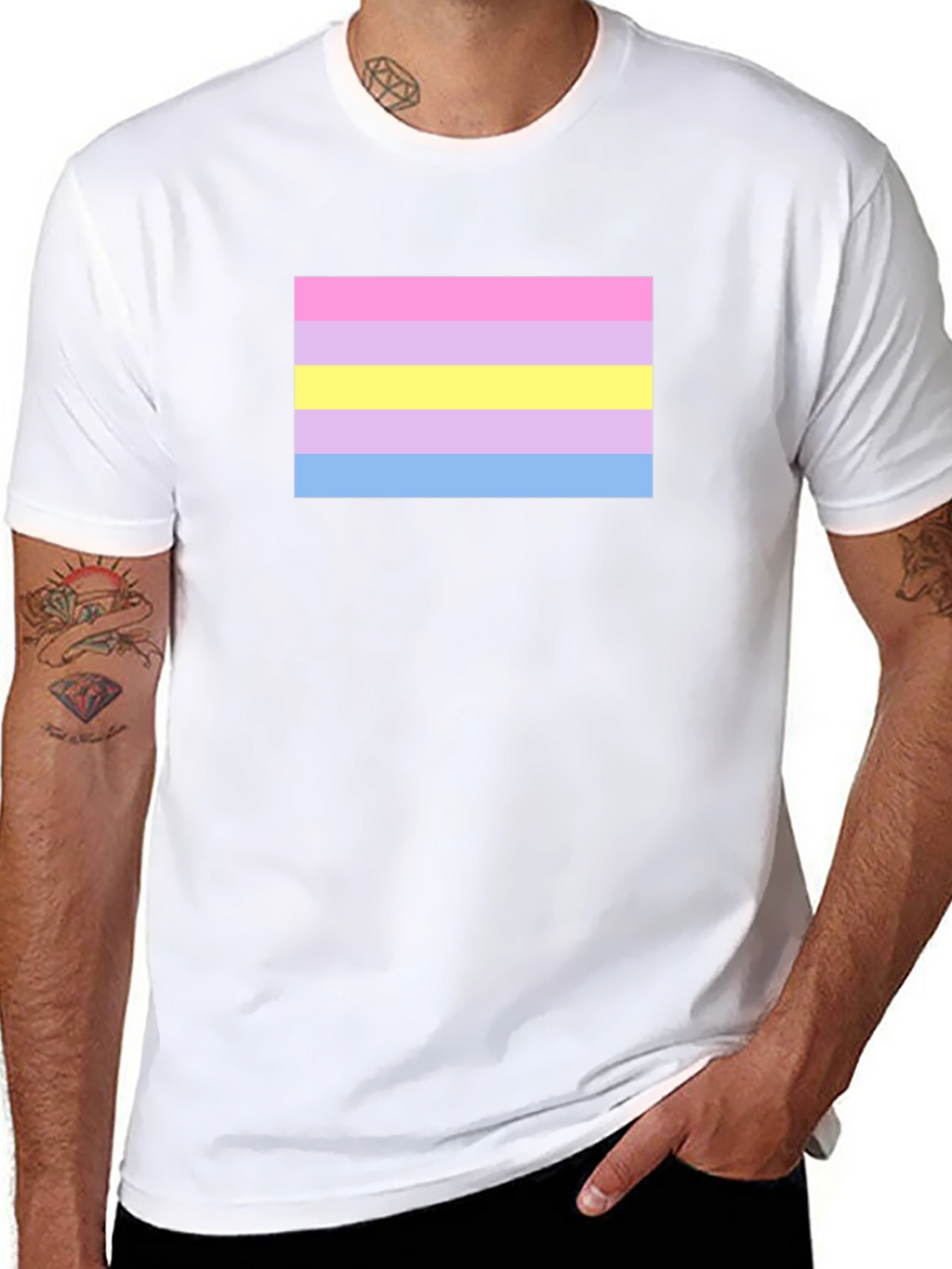 Intersex Pride Flag T-Shirt - Black Cotton Blend Tee