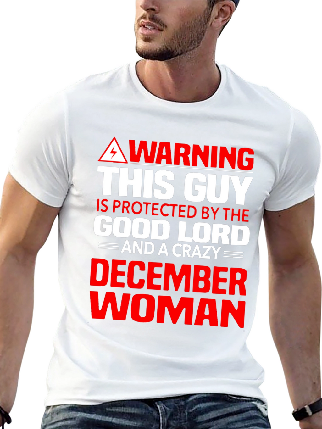 Warning: Protected By December Woman Graphic Tee
