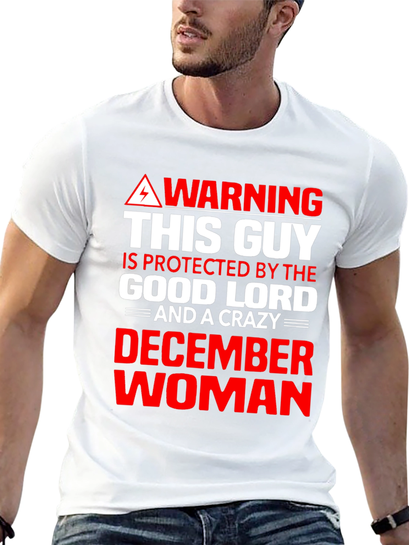 Warning: Protected By December Woman Graphic Tee