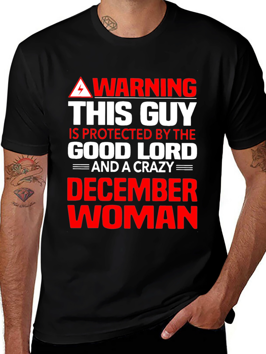Warning: Protected By December Woman Graphic Tee