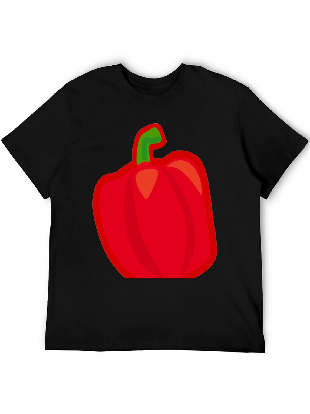 Red Pepper Graphic Tee - Black Cotton Shirt