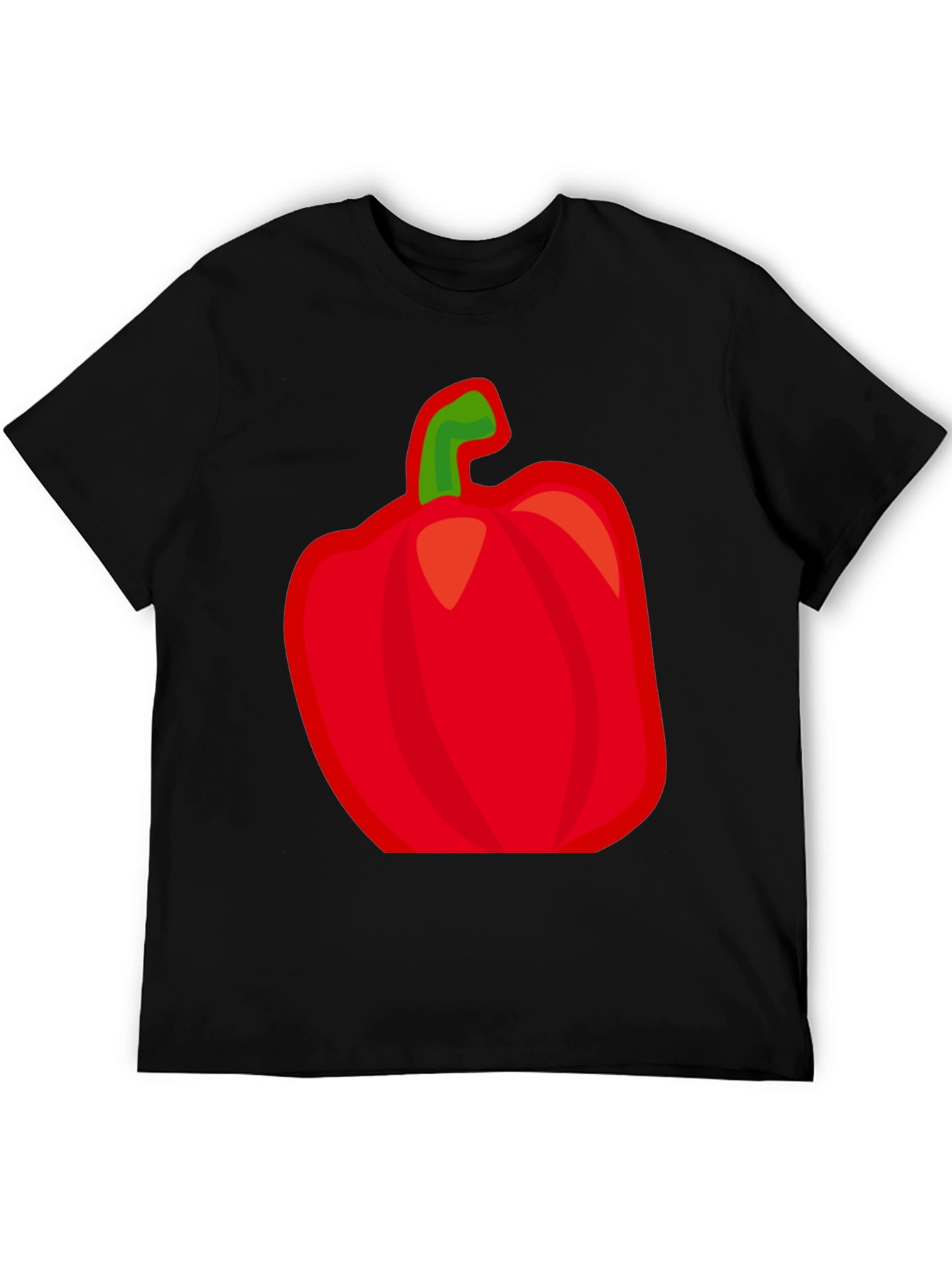 Red Pepper Graphic Tee - Black Cotton Shirt