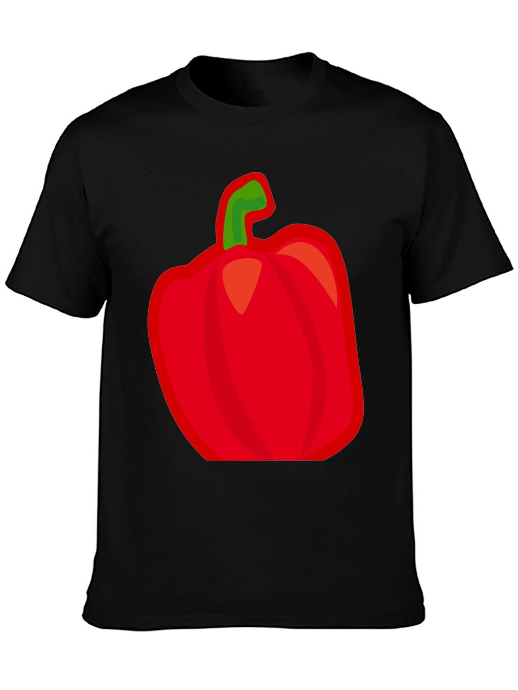 Red Pepper Graphic Tee - Black Cotton Shirt