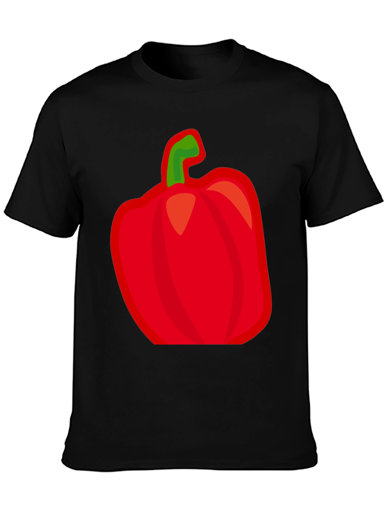 Red Pepper Graphic Tee - Black Cotton Shirt