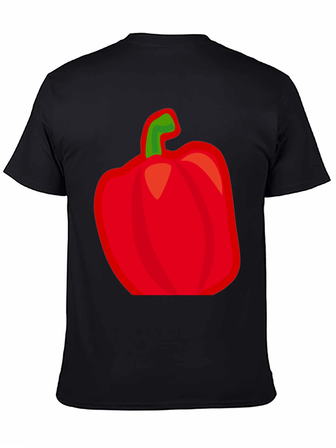 Red Pepper Graphic Tee - Black Cotton Shirt