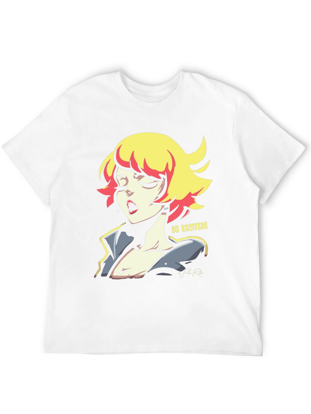 So Excited! Graphic Print Black T-Shirt