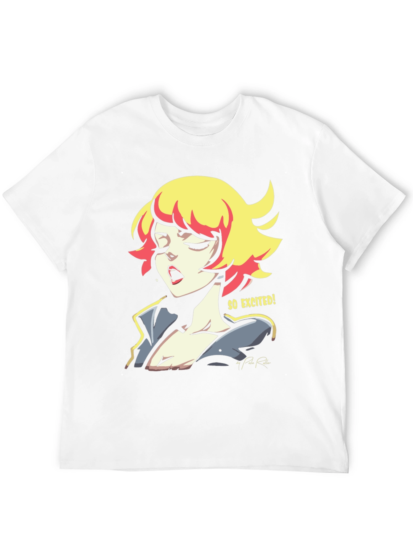 So Excited! Graphic Print Black T-Shirt