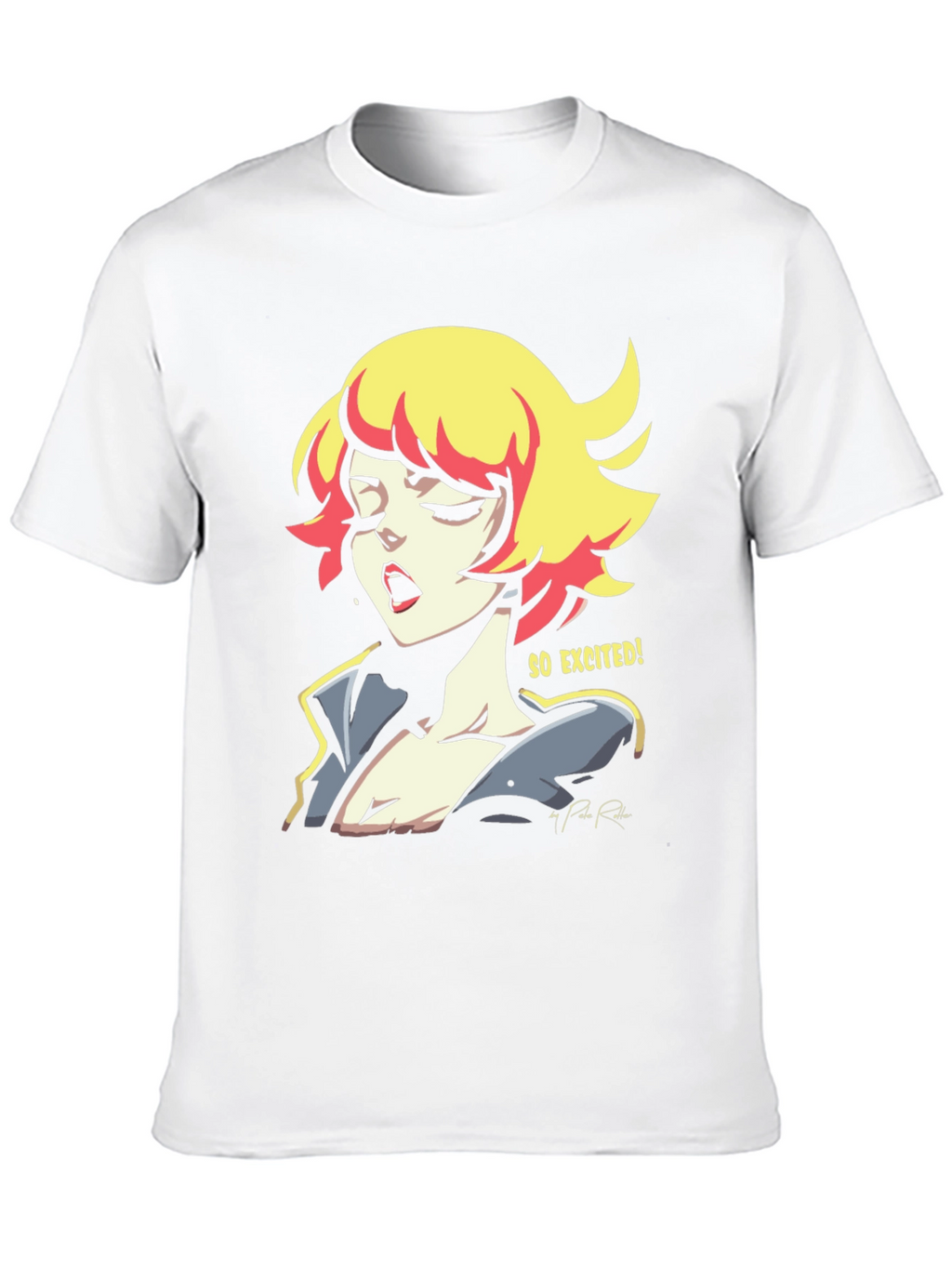 So Excited! Graphic Print Black T-Shirt