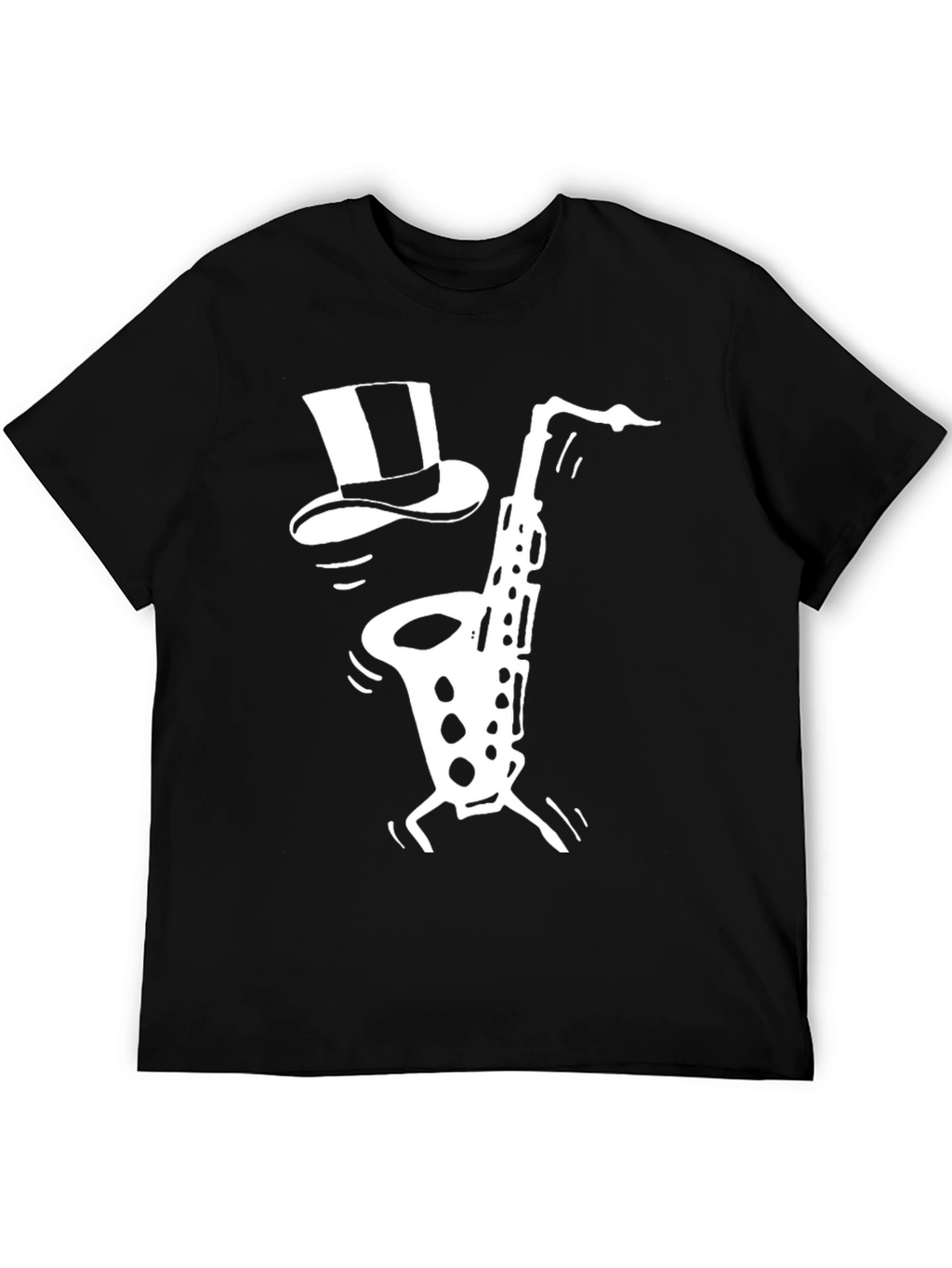 Cool Saxophone Top Hat Graphic Tee