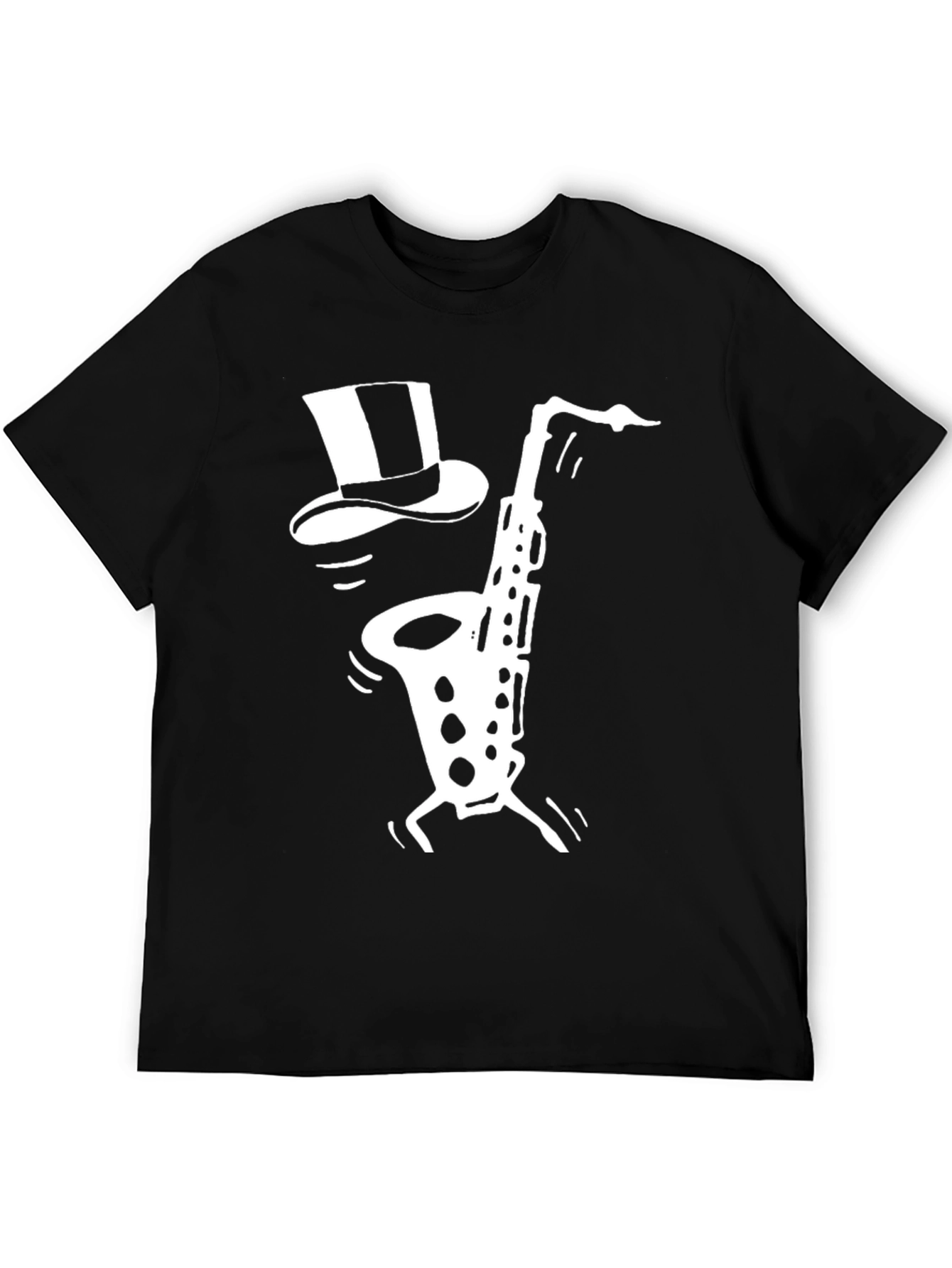 Cool Saxophone Top Hat Graphic Tee