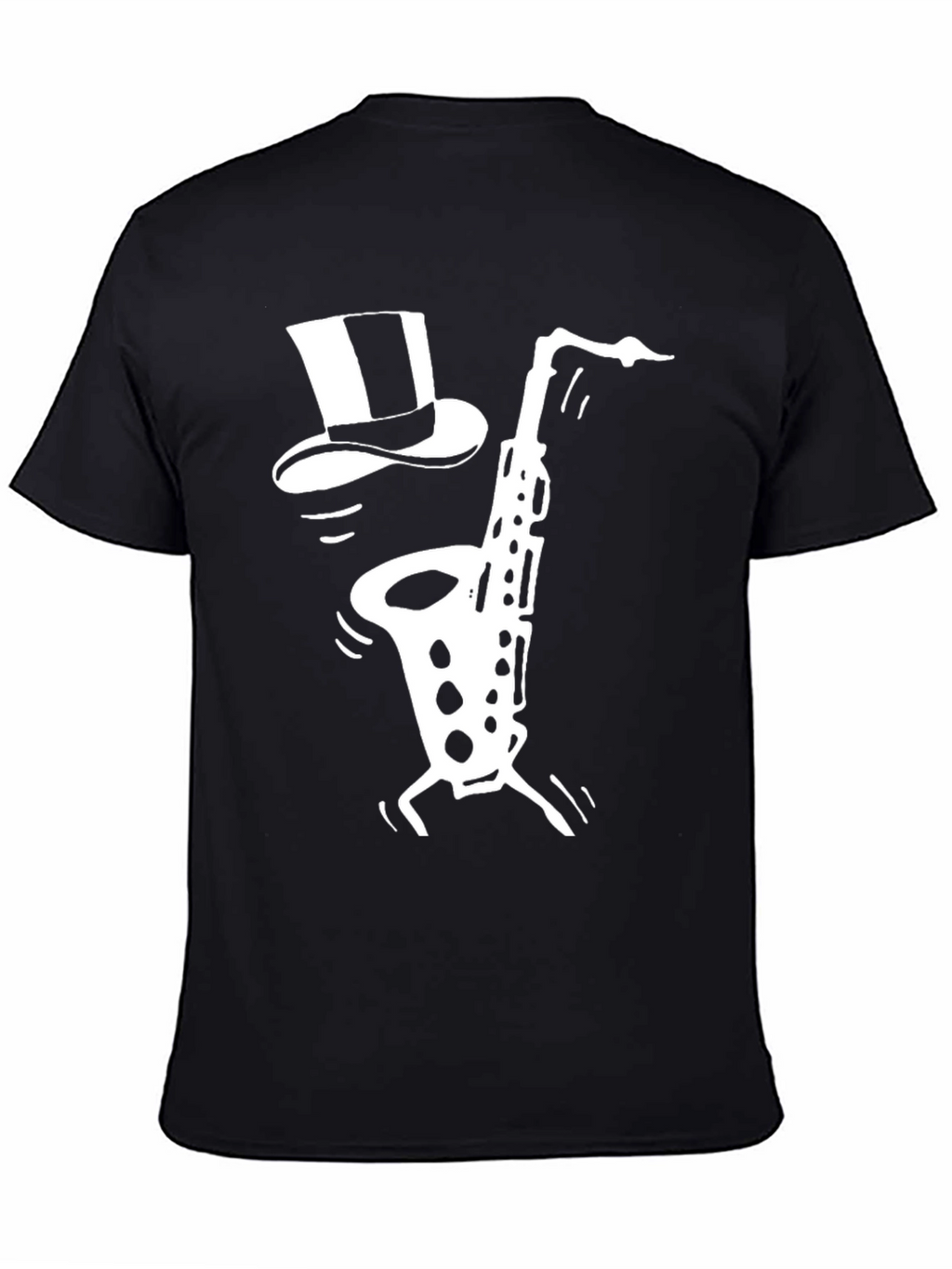 Cool Saxophone Top Hat Graphic Tee