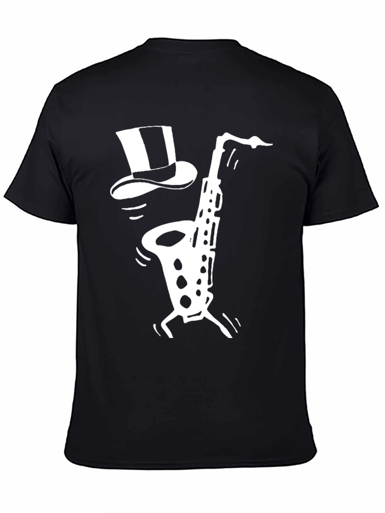 Cool Saxophone Top Hat Graphic Tee