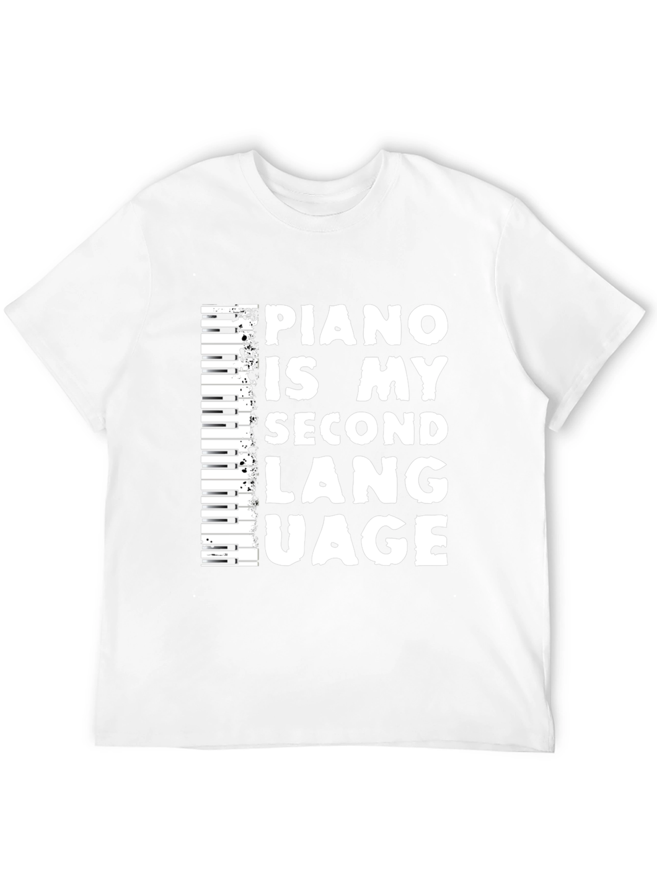 Piano Is My Second Language Black T-Shirt