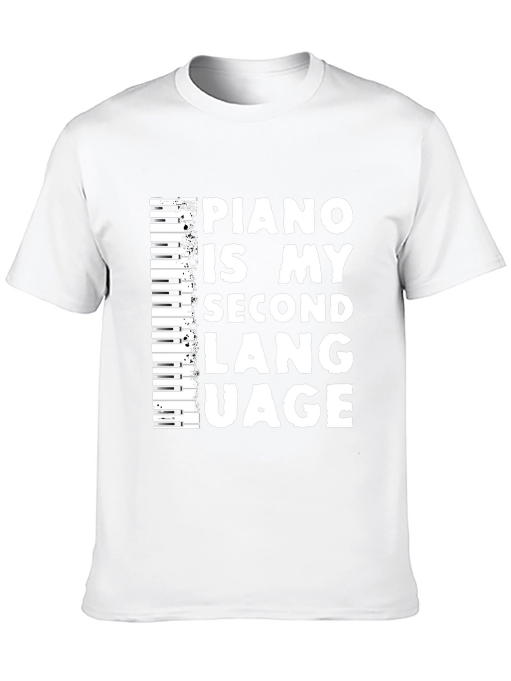 Piano Is My Second Language Black T-Shirt