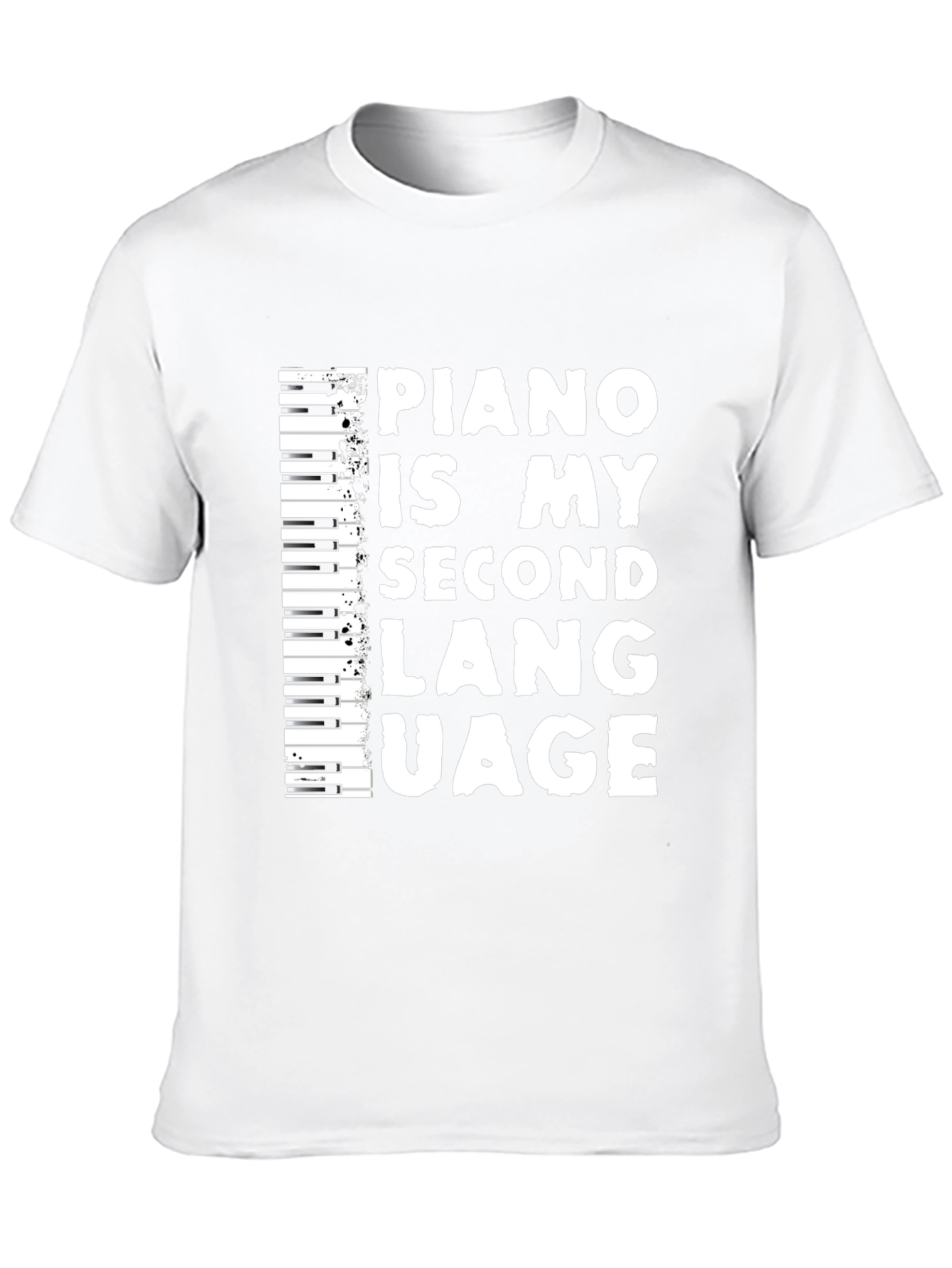 Piano Is My Second Language Black T-Shirt