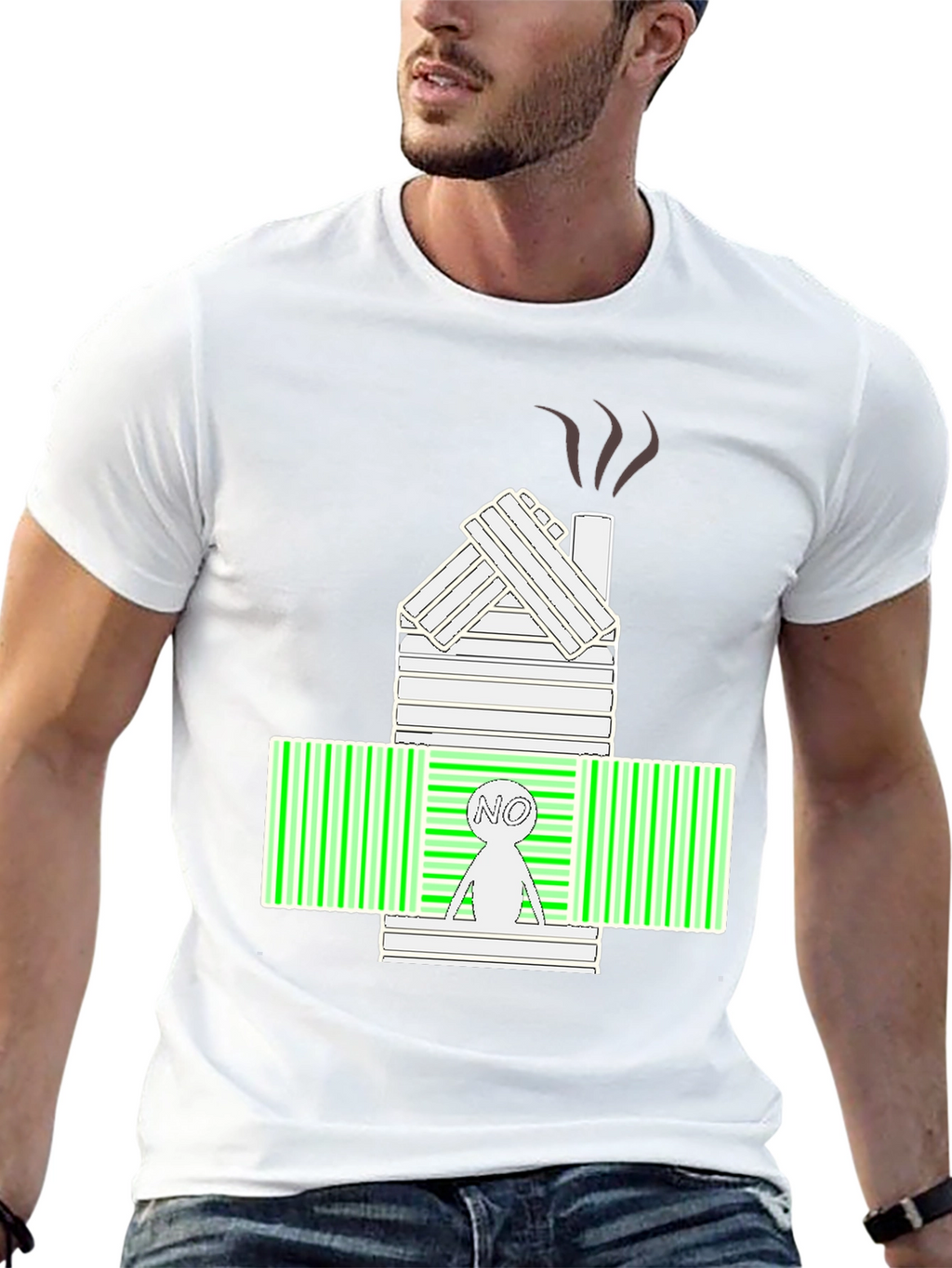 Unique Graphic Tee:  No Cabin Barcode Design