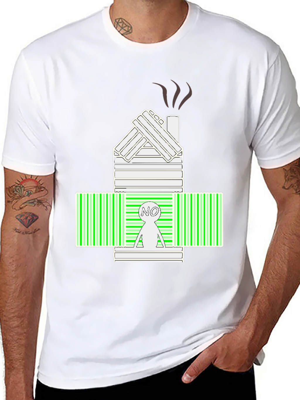 Unique Graphic Tee:  No Cabin Barcode Design