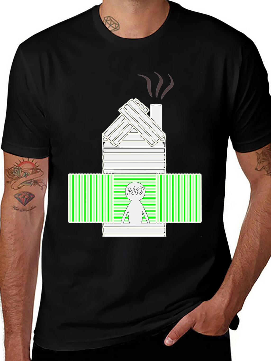 Unique Graphic Tee:  No Cabin Barcode Design