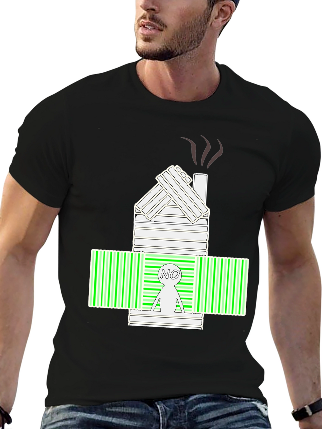 Unique Graphic Tee:  No Cabin Barcode Design