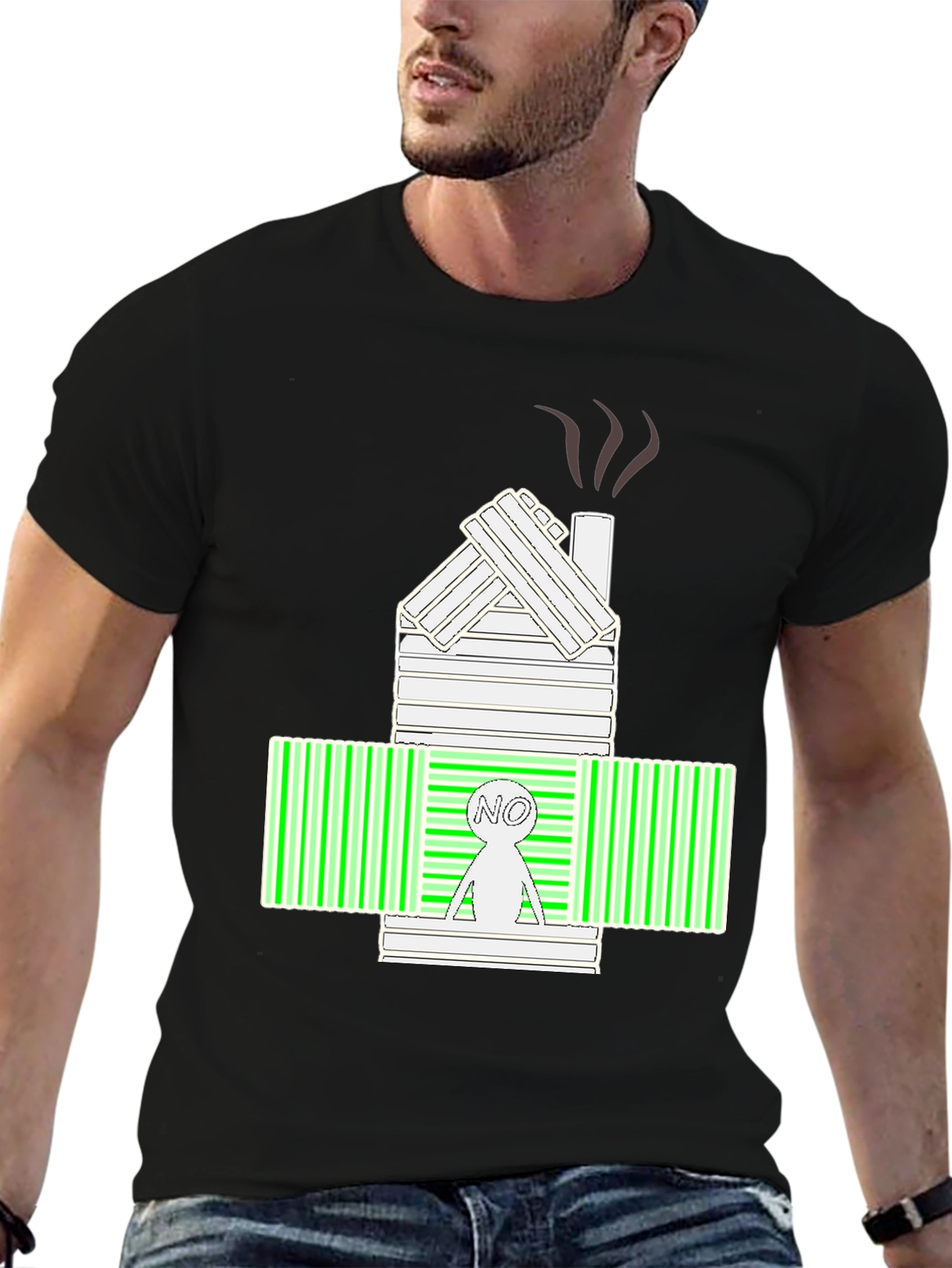 Unique Graphic Tee:  No Cabin Barcode Design