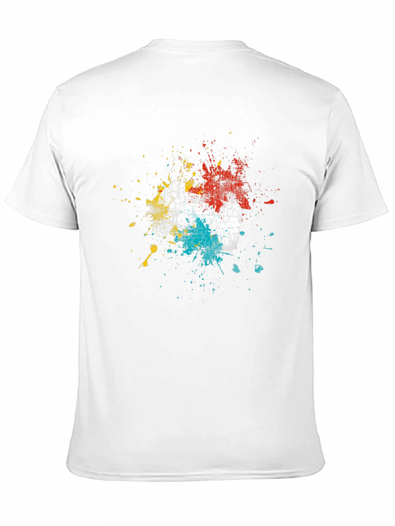 Gamer Controller Splatter Graphic T-Shirt - Black