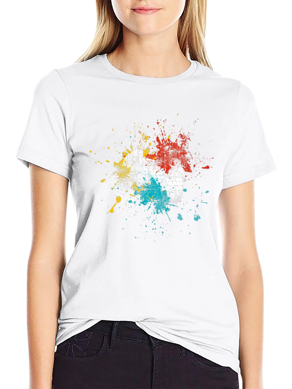 Gamer Controller Splatter Graphic T-Shirt - Black