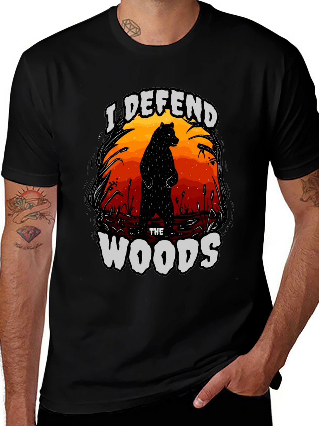 I Defend The Woods Graphic Tee - Black