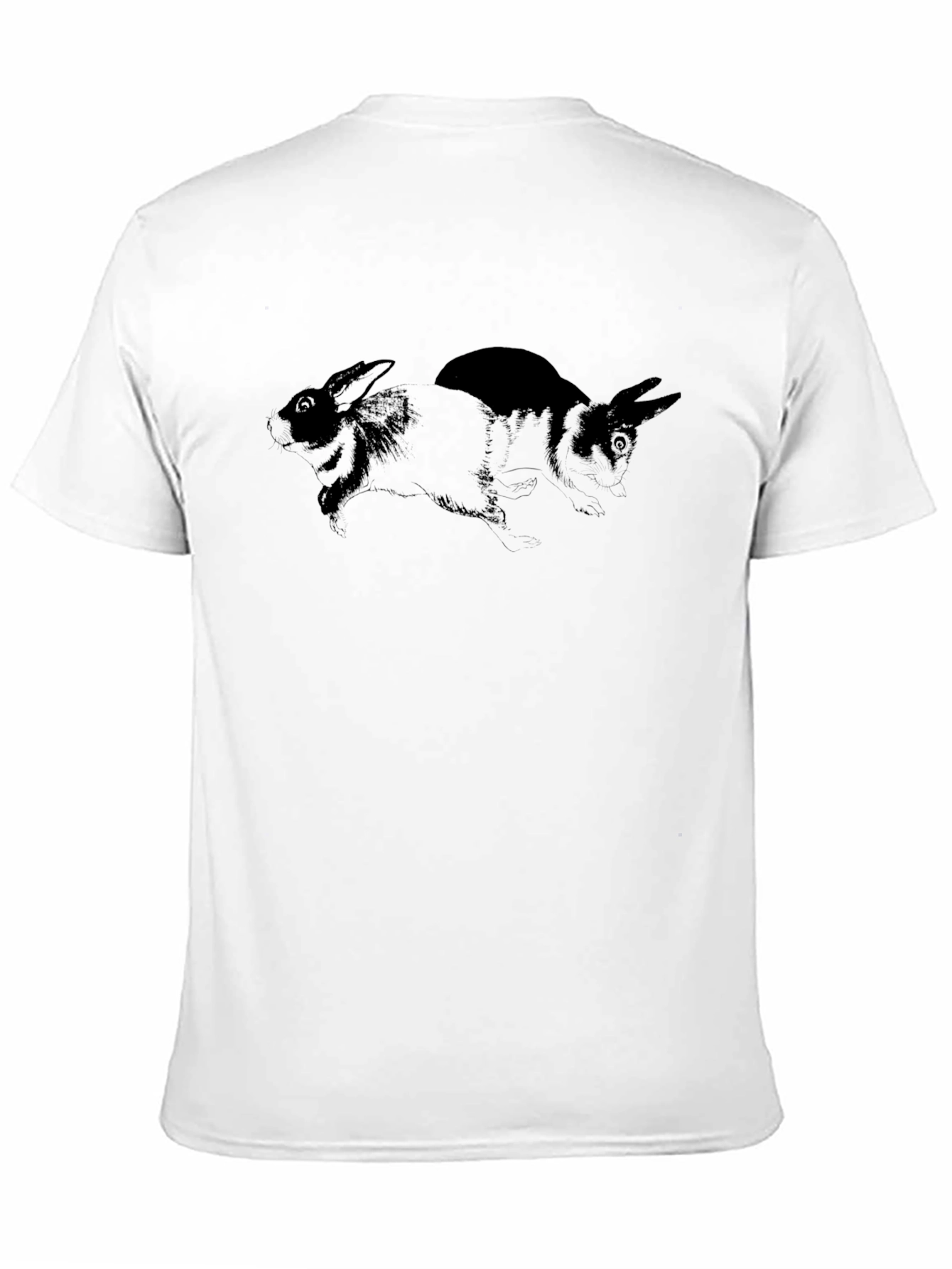 Rabbit Graphic Print Black T-Shirt