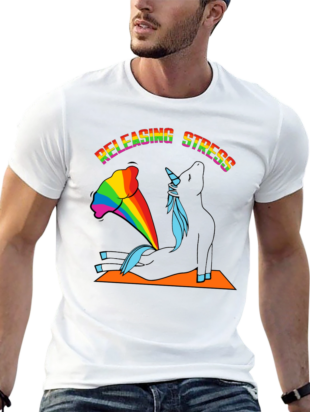 Releasing Stress Unicorn Yoga T-Shirt