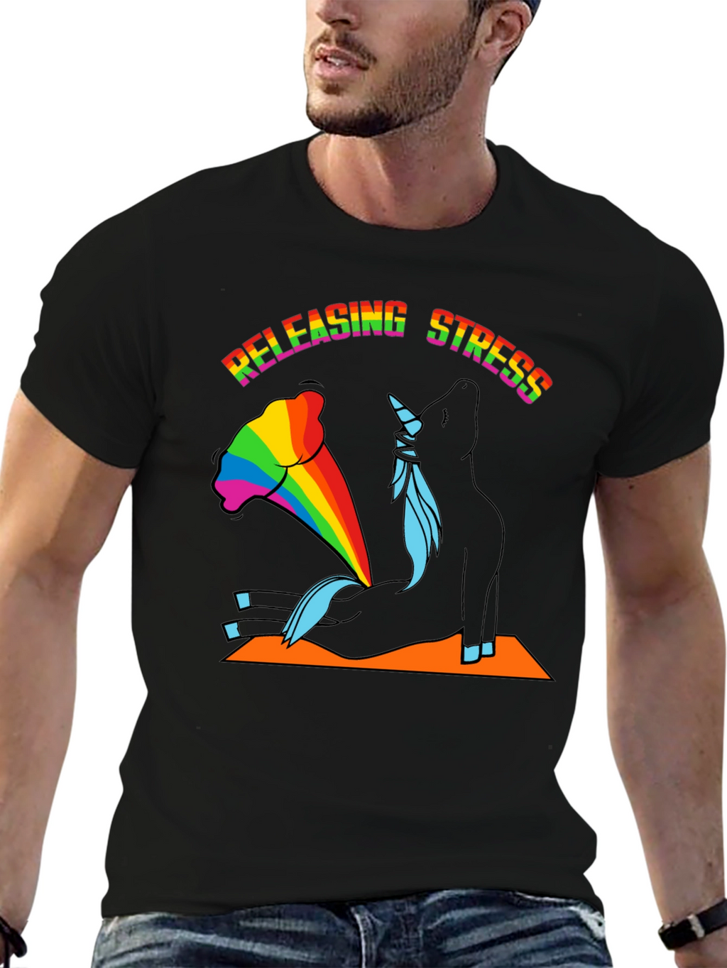 Releasing Stress Unicorn Yoga T-Shirt