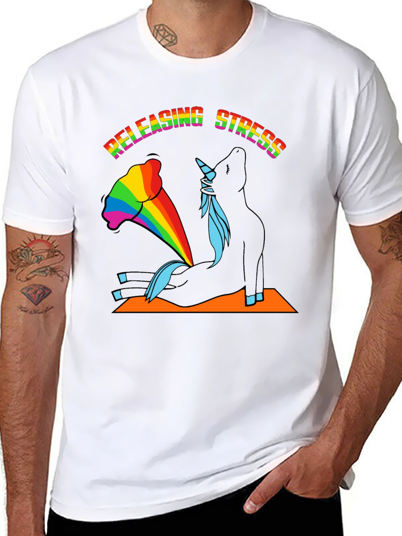 Releasing Stress Unicorn Yoga T-Shirt