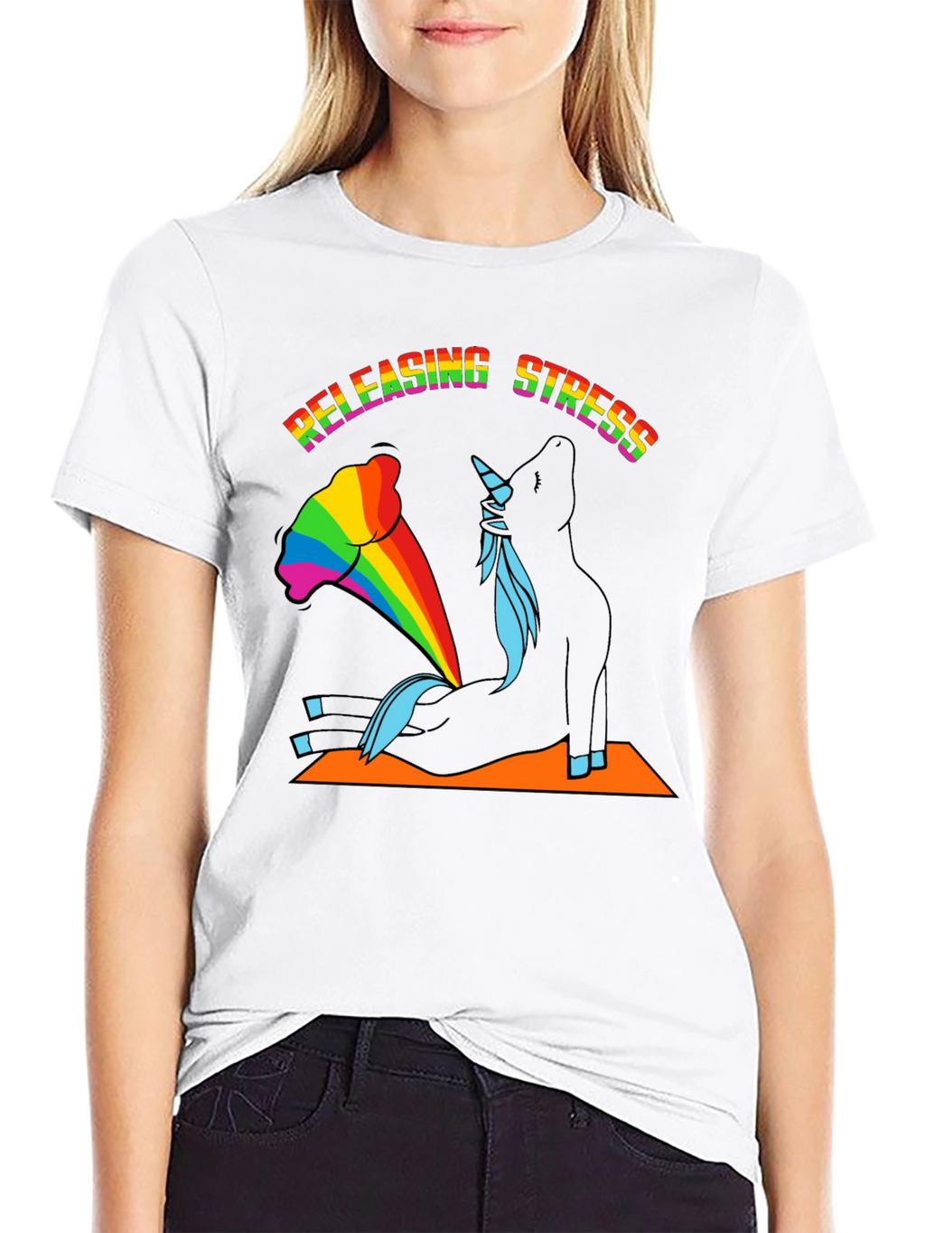 Releasing Stress Unicorn Yoga T-Shirt