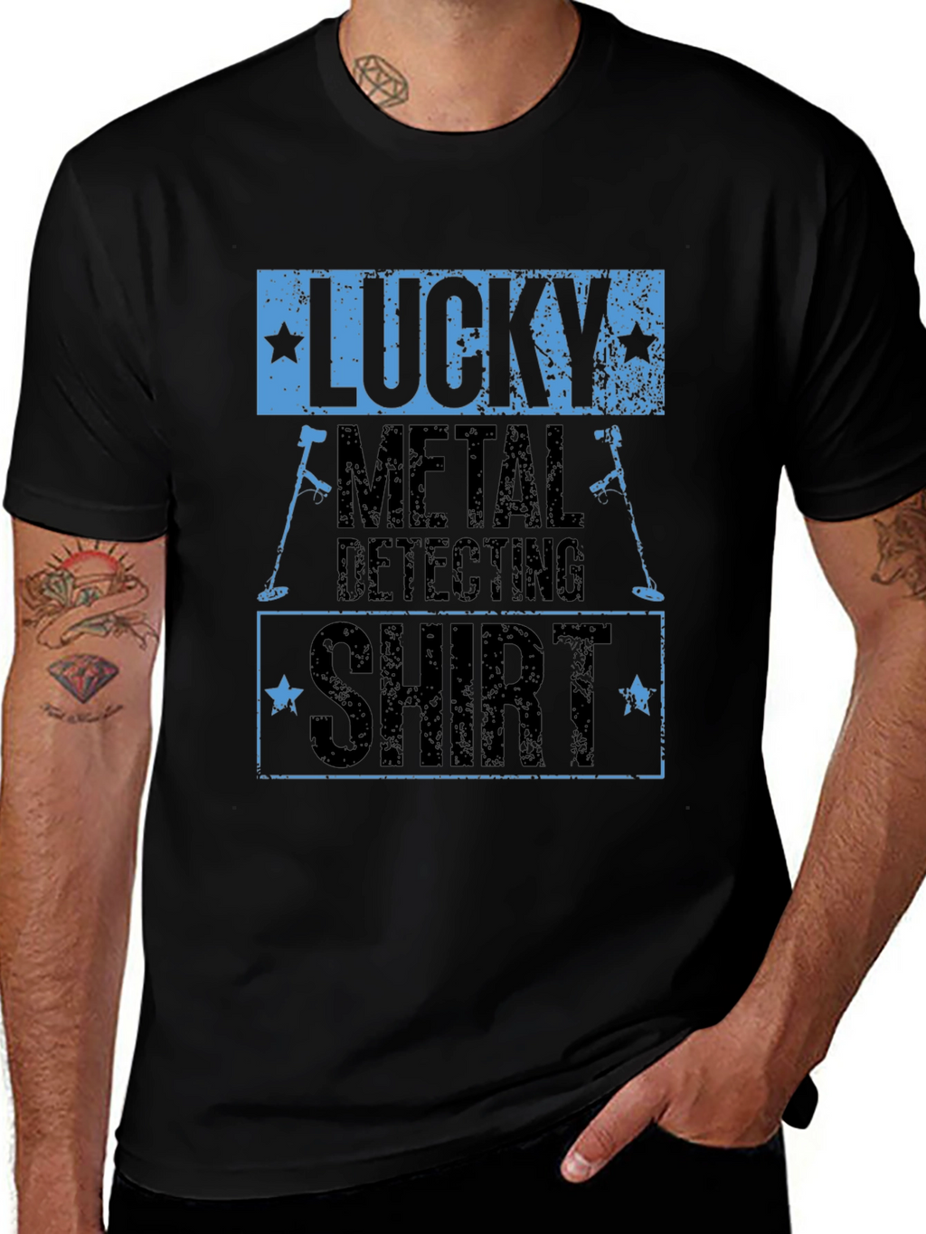 Lucky Metal Detecting Shirt - Black Graphic Tee