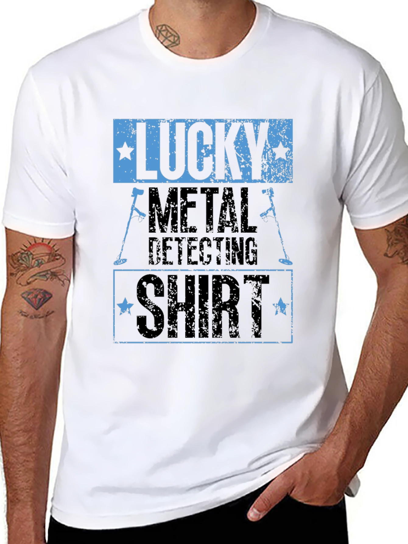 Lucky Metal Detecting Shirt - Black Graphic Tee