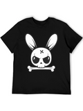 Cool Bunny Skull Graphic Tee - Edgy Style