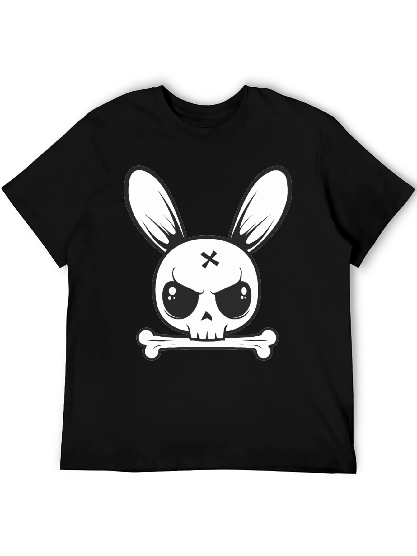 Cool Bunny Skull Graphic Tee - Edgy Style