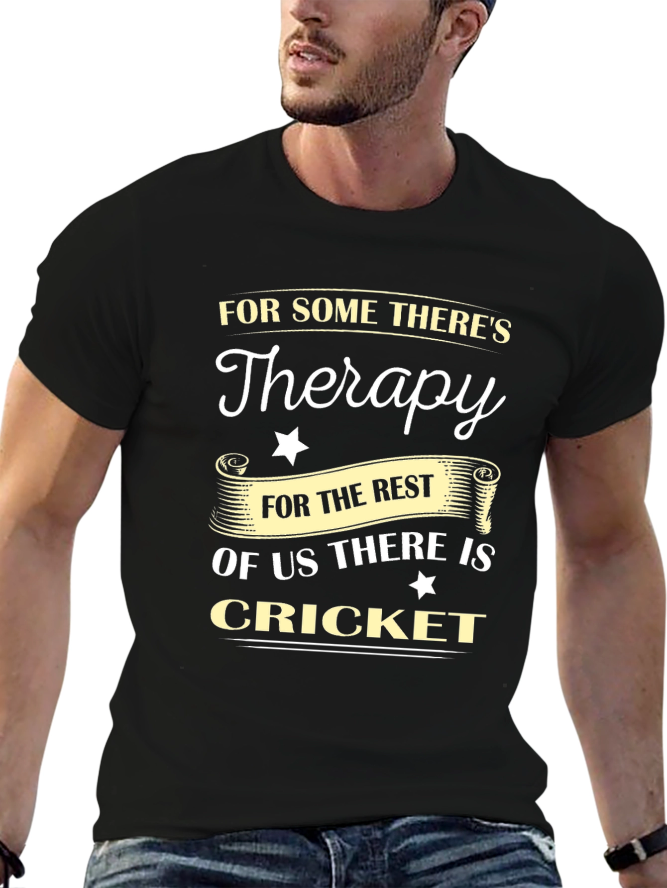Cricket Therapy T-Shirt - Soft Cotton Black Tee