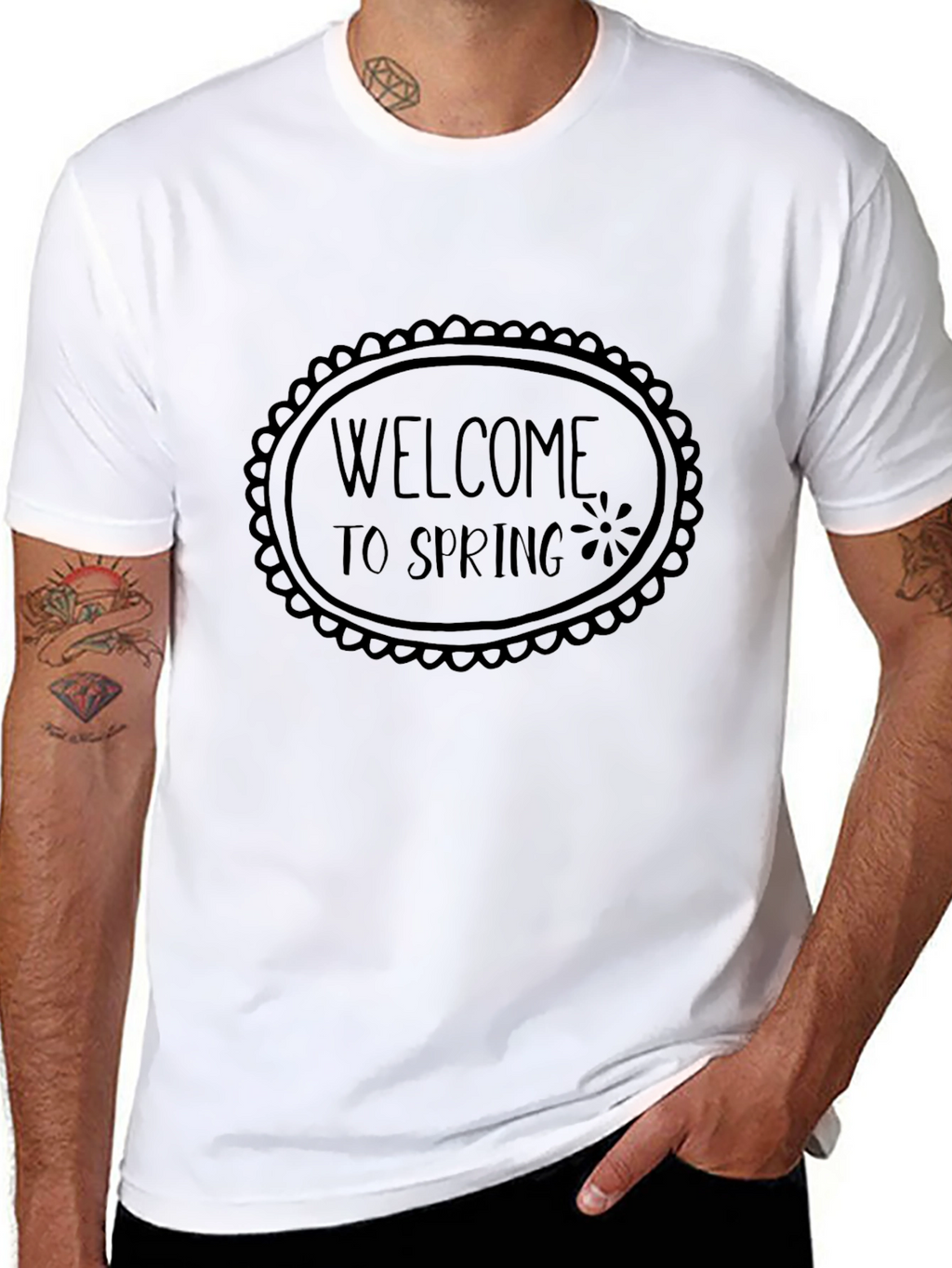 Welcome to Spring Black Graphic Tee