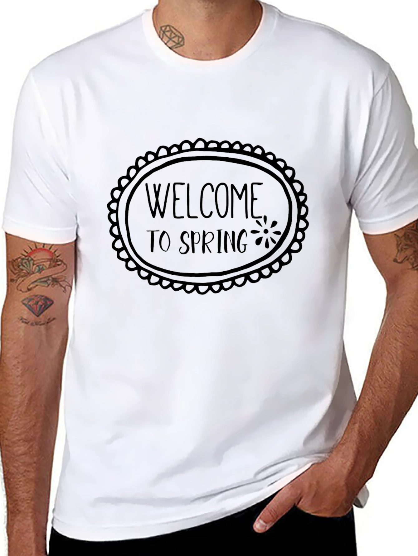 Welcome to Spring Black Graphic Tee