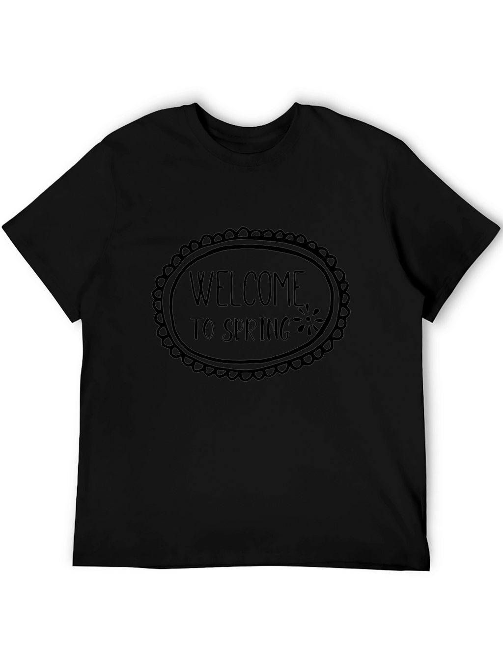 Welcome to Spring Black Graphic Tee