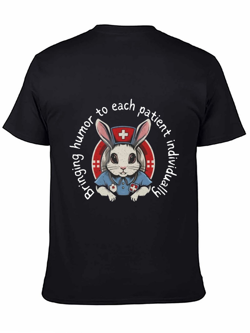 Humorous Nurse Bunny Graphic T-Shirt